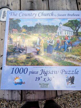 THE COUNTRY CHURCH BY SUSAN BRABEAU 1000-PIECE JIGSAW PUZZLE